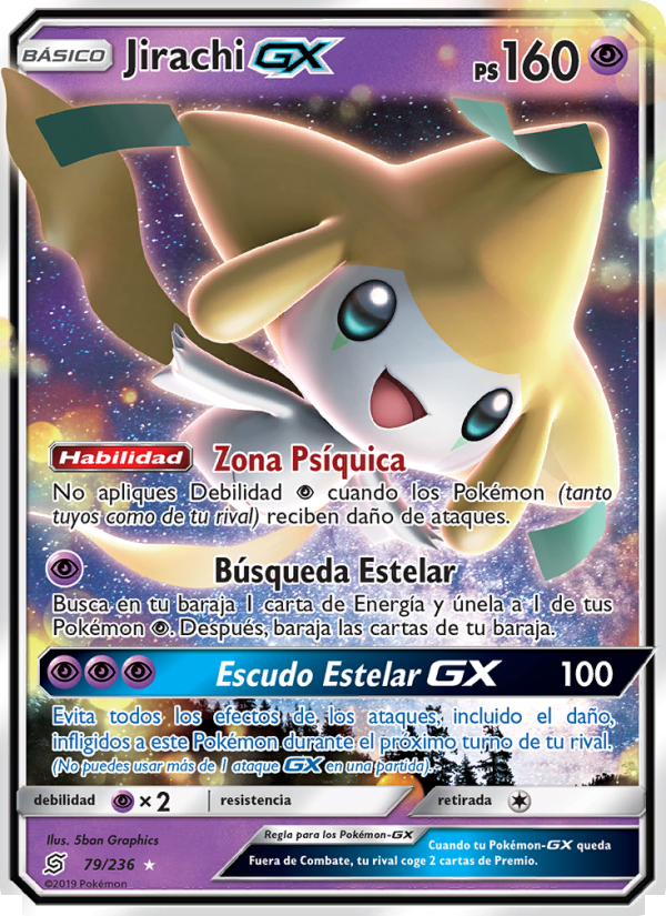 Jirachi GX 79 — Mentes Unidas (Spanish Pokémon TCG card)