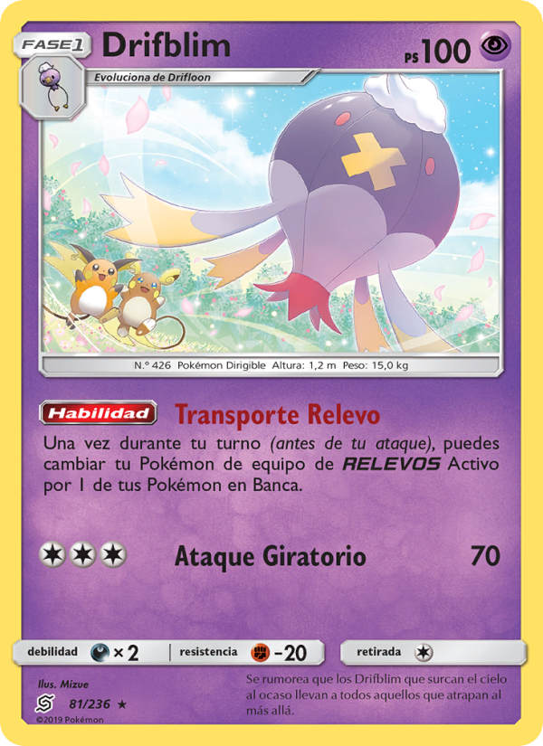 Drifblim 81 — Mentes Unidas (Spanish Pokémon TCG card)
