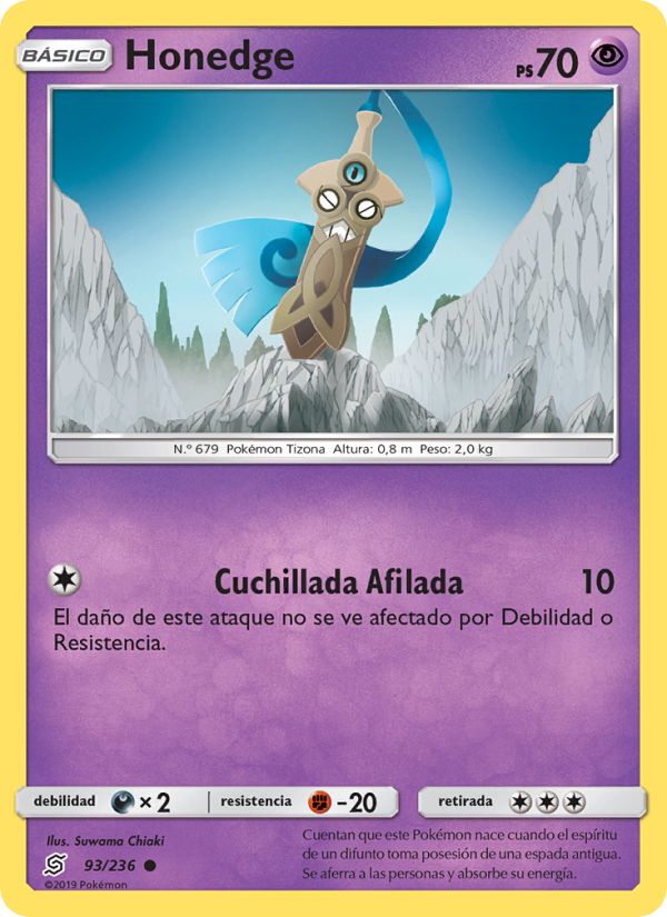 Honedge 93 — Mentes Unidas (Spanish Pokémon TCG card)