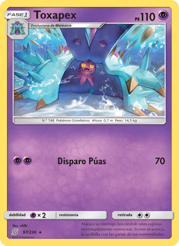 Toxapex 97 — Mentes Unidas (Spanish Pokémon TCG card)