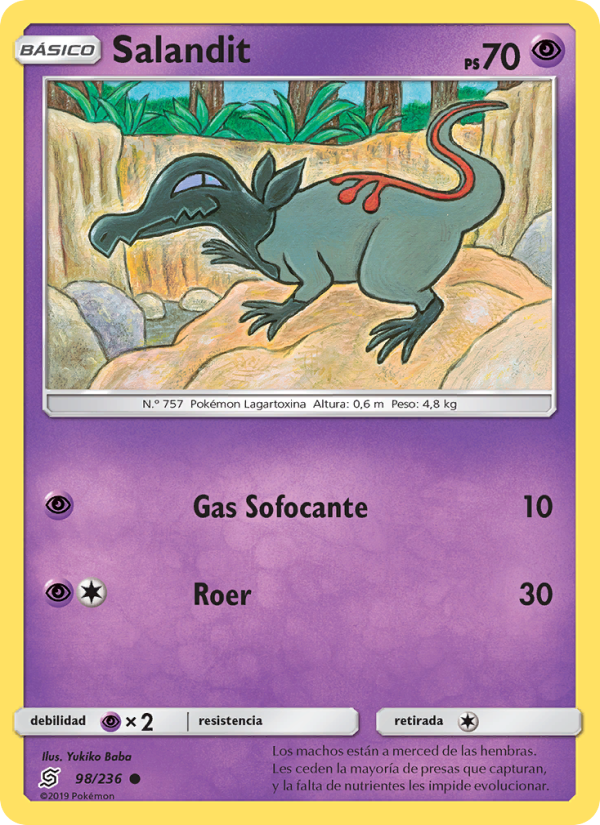 Salandit 98 — Mentes Unidas (Spanish Pokémon TCG card)
