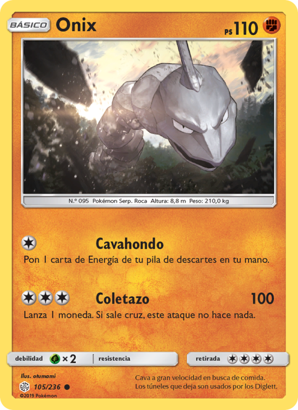 Onix 105 — Eclipse Cósmico (Spanish Pokémon TCG card)