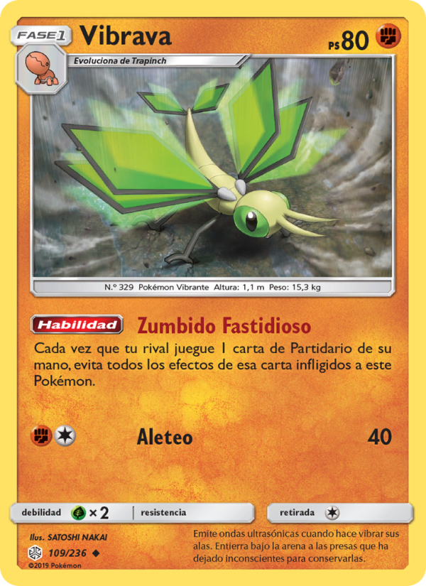 Vibrava 109 — Eclipse Cósmico (Spanish Pokémon TCG card)
