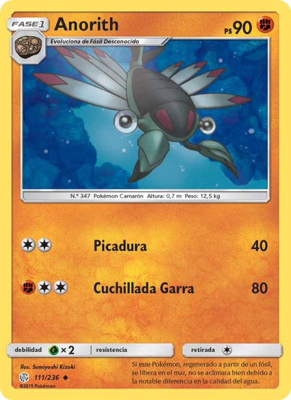 Anorith 111 — Eclipse Cósmico (Spanish Pokémon TCG card)