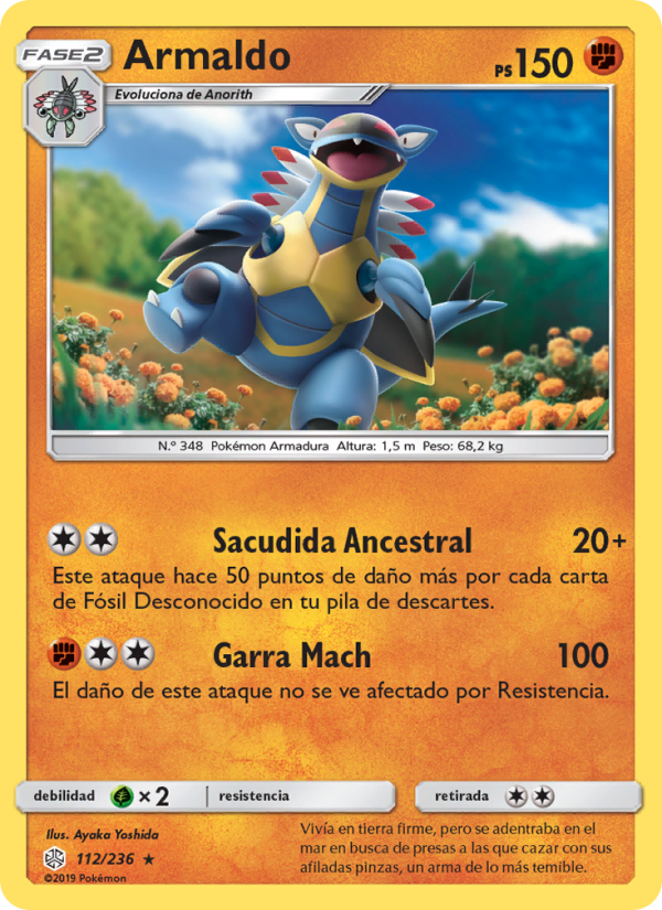 Armaldo 112 — Eclipse Cósmico (Spanish Pokémon TCG card)