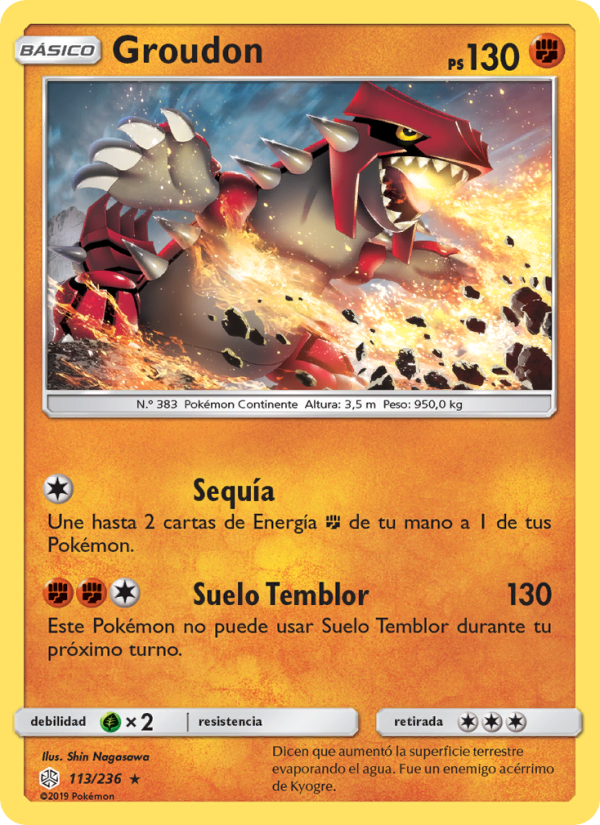 Groudon 113 — Eclipse Cósmico (Spanish Pokémon TCG card)