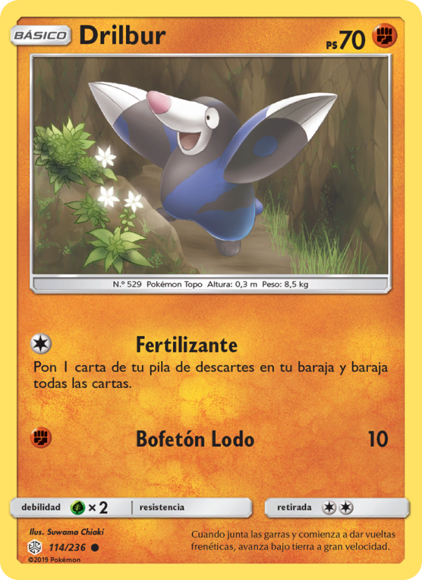 Drilbur 114 — Eclipse Cósmico (Spanish Pokémon TCG card)