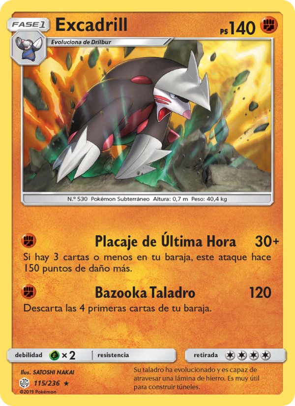 Excadrill 115 — Eclipse Cósmico (Spanish Pokémon TCG card)