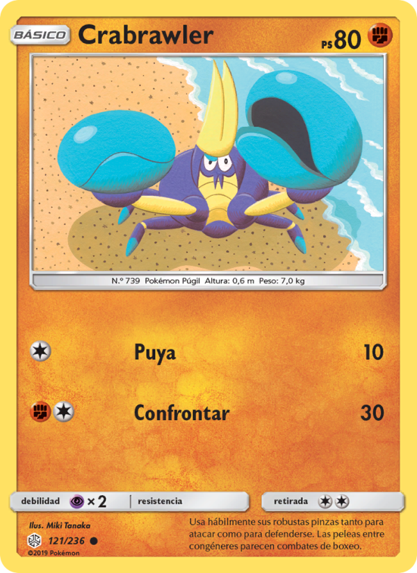 Crabrawler 121 — Eclipse Cósmico (Spanish Pokémon TCG card)