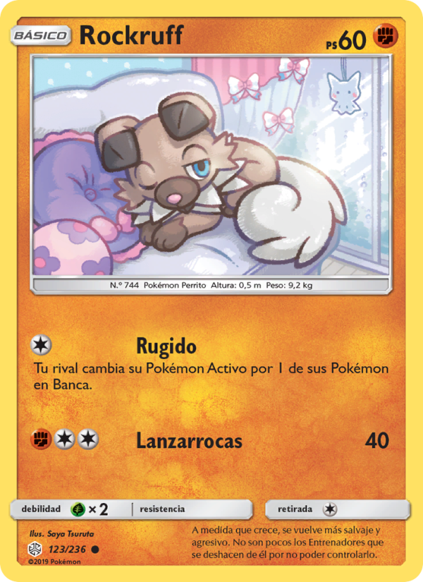Rockruff 123 — Eclipse Cósmico (Spanish Pokémon TCG card)