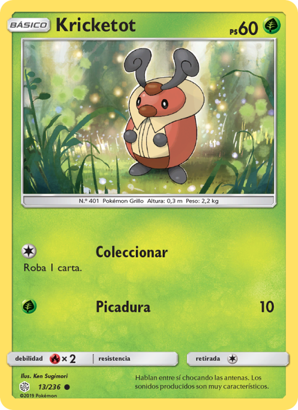 Kricketot 13 — Eclipse Cósmico (Spanish Pokémon TCG card)