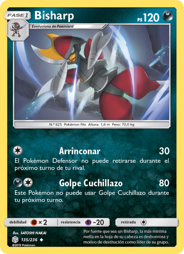 Bisharp 135 — Eclipse Cósmico (Spanish Pokémon TCG card)