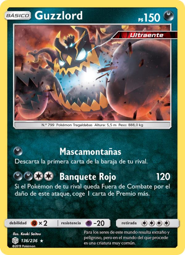 Guzzlord 136 — Eclipse Cósmico (Spanish Pokémon TCG card)