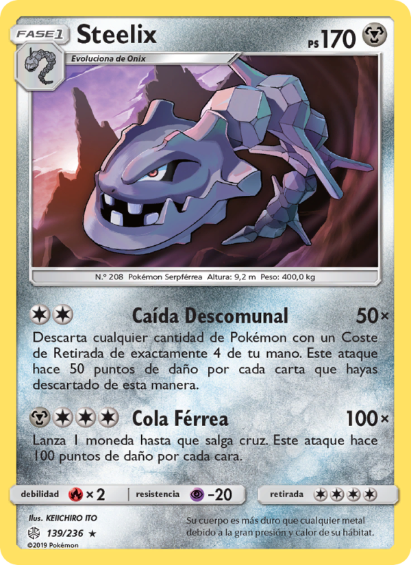 Steelix 139 — Eclipse Cósmico (Spanish Pokémon TCG card)