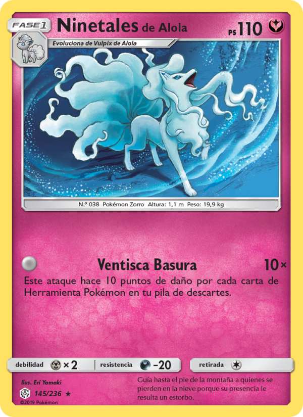 Ninetales de Alola 145 — Eclipse Cósmico (Spanish Pokémon TCG card)