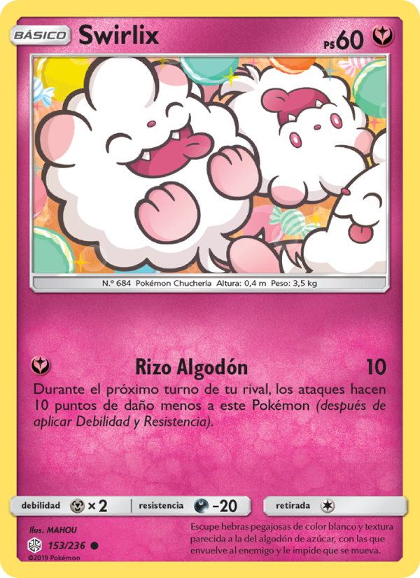 Swirlix 153 — Eclipse Cósmico (Spanish Pokémon TCG card)