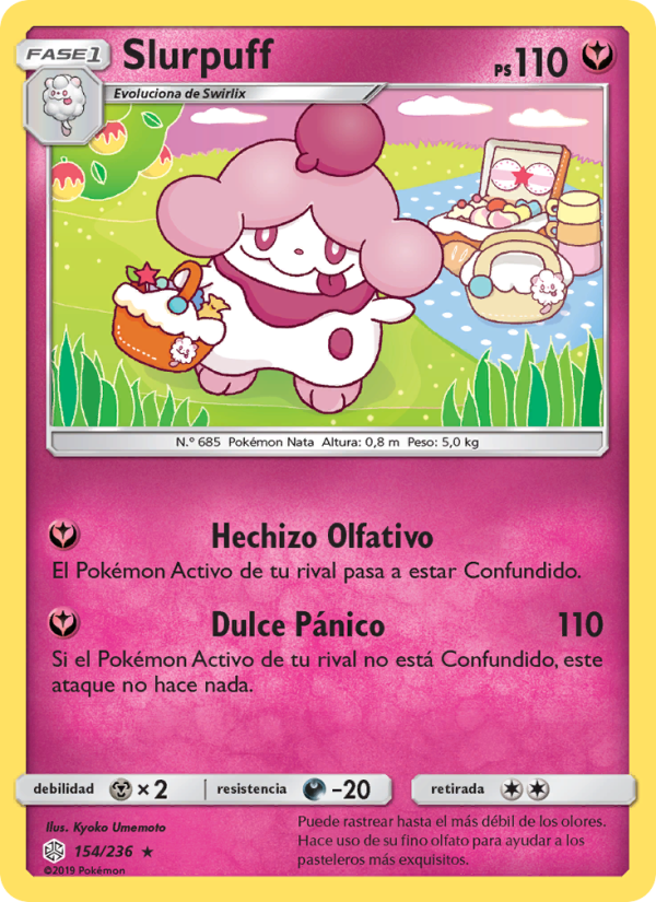 Slurpuff 154 — Eclipse Cósmico (Spanish Pokémon TCG card)