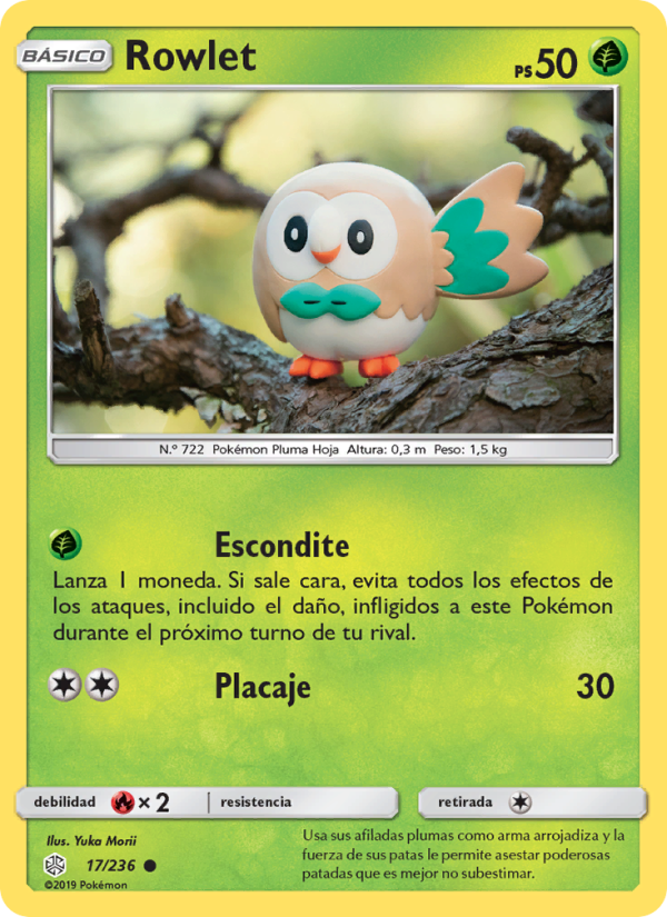 Rowlet 17 — Eclipse Cósmico (Spanish Pokémon TCG card)