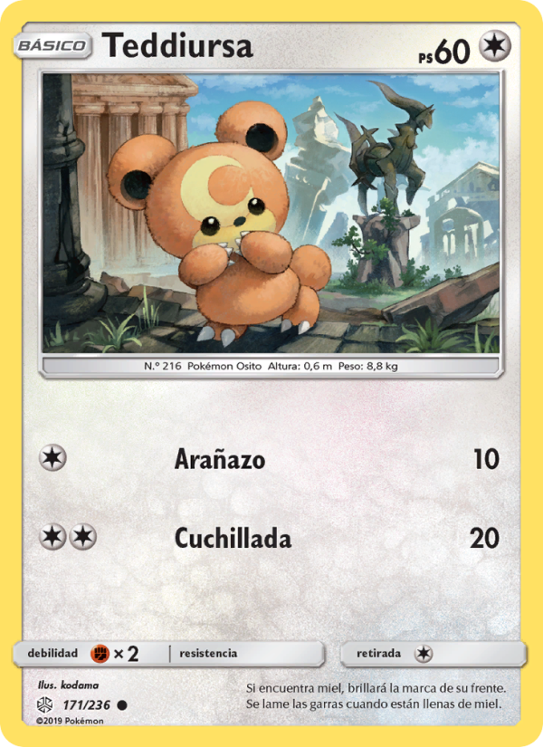 Teddiursa 171 — Eclipse Cósmico (Spanish Pokémon TCG card)