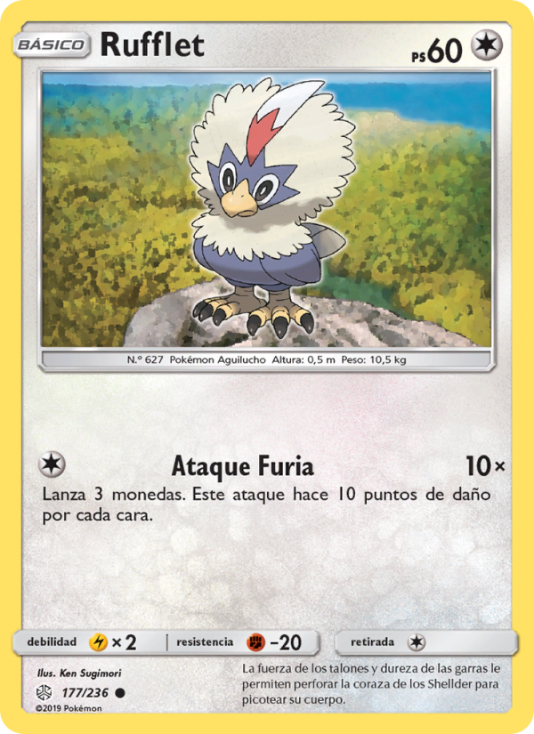 Rufflet 177 — Eclipse Cósmico (Spanish Pokémon TCG card)