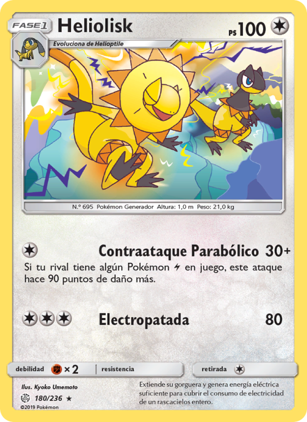 Heliolisk 180 — Eclipse Cósmico (Spanish Pokémon TCG card)