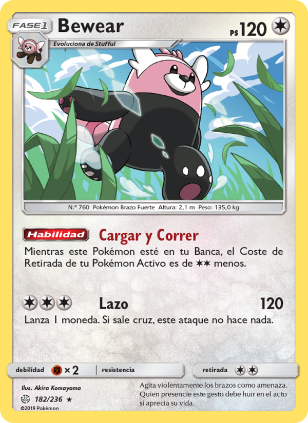 Bewear 182 — Eclipse Cósmico (Spanish Pokémon TCG card)