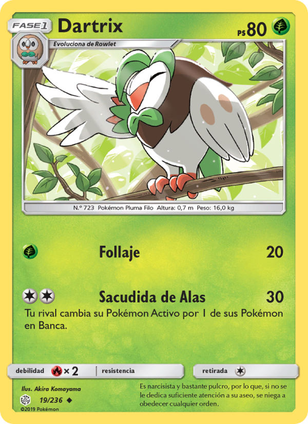 Dartrix 19 — Eclipse Cósmico (Spanish Pokémon TCG card)