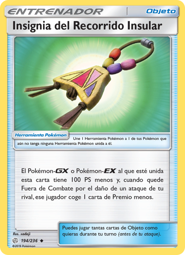 Insignia del Recorrido Insular 194 — Eclipse Cósmico (Spanish Pokémon TCG card)