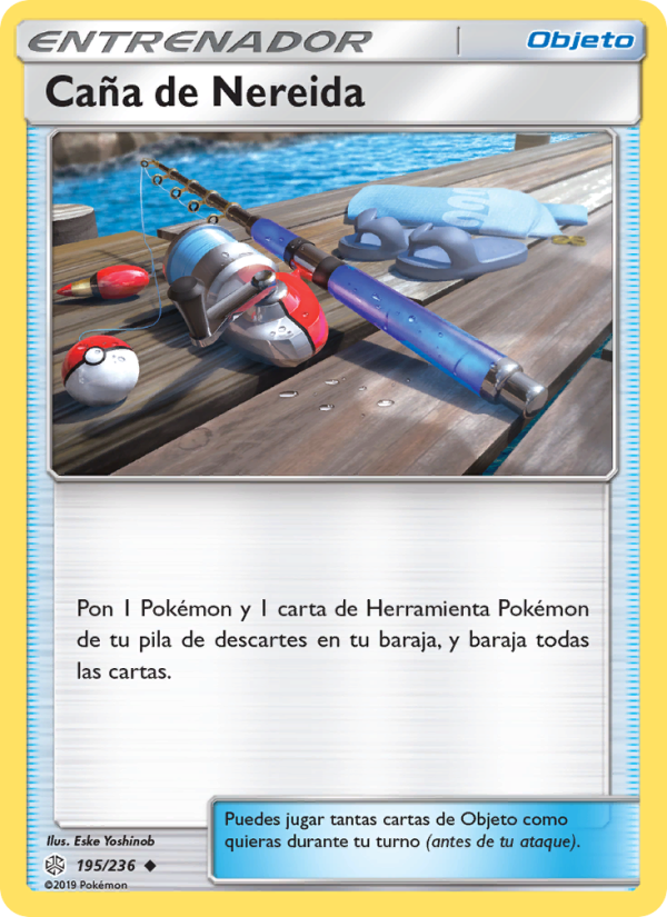 Caña de Nereida 195 — Eclipse Cósmico (Spanish Pokémon TCG card)