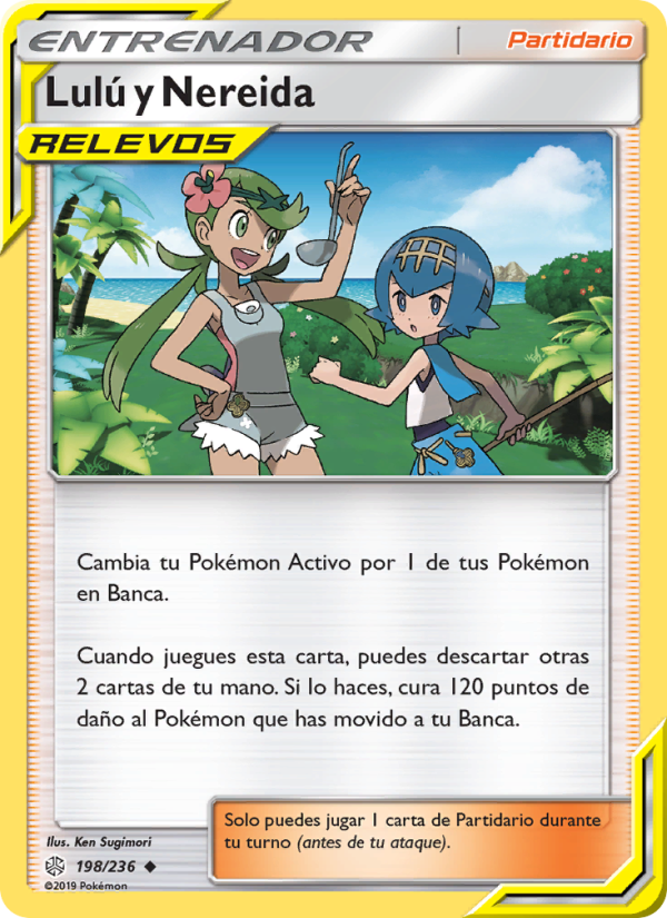 Lulú y Nereida 198 — Eclipse Cósmico (Spanish Pokémon TCG card)