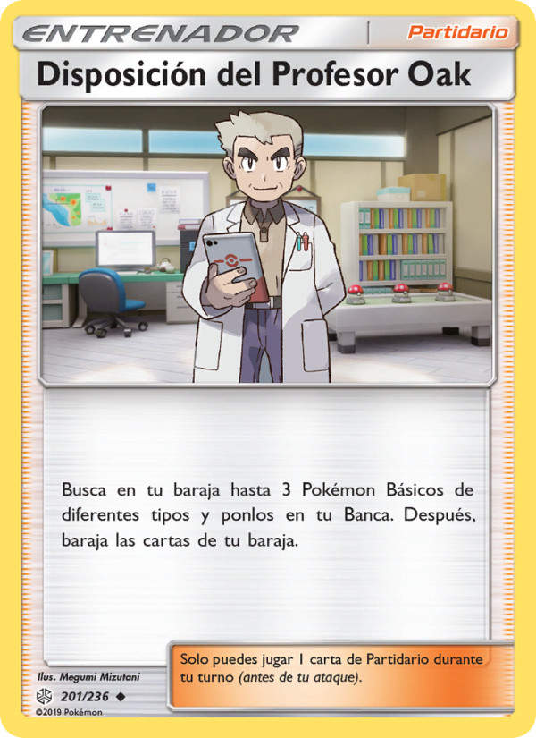 Disposición del Profesor Oak 201 — Eclipse Cósmico (Spanish Pokémon TCG card)