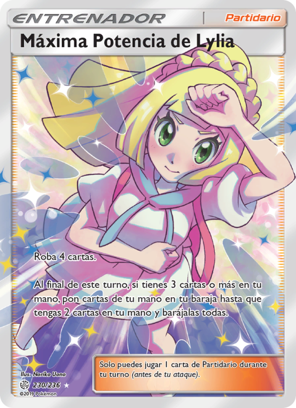 Máxima Potencia de Lylia 230 — Eclipse Cósmico (Spanish Pokémon TCG card)