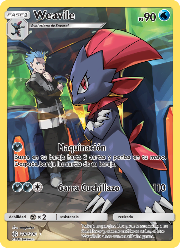 Weavile 238 — Eclipse Cósmico (Spanish Pokémon TCG card)