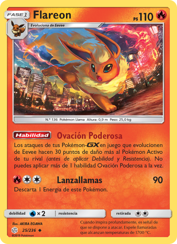 Flareon 25 — Eclipse Cósmico (Spanish Pokémon TCG card)