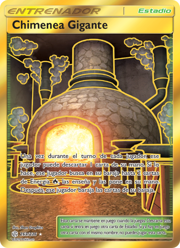 Chimenea Gigante 263 — Eclipse Cósmico (Spanish Pokémon TCG card)