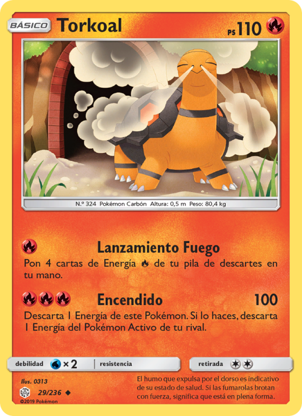 Torkoal 29 — Eclipse Cósmico (Spanish Pokémon TCG card)