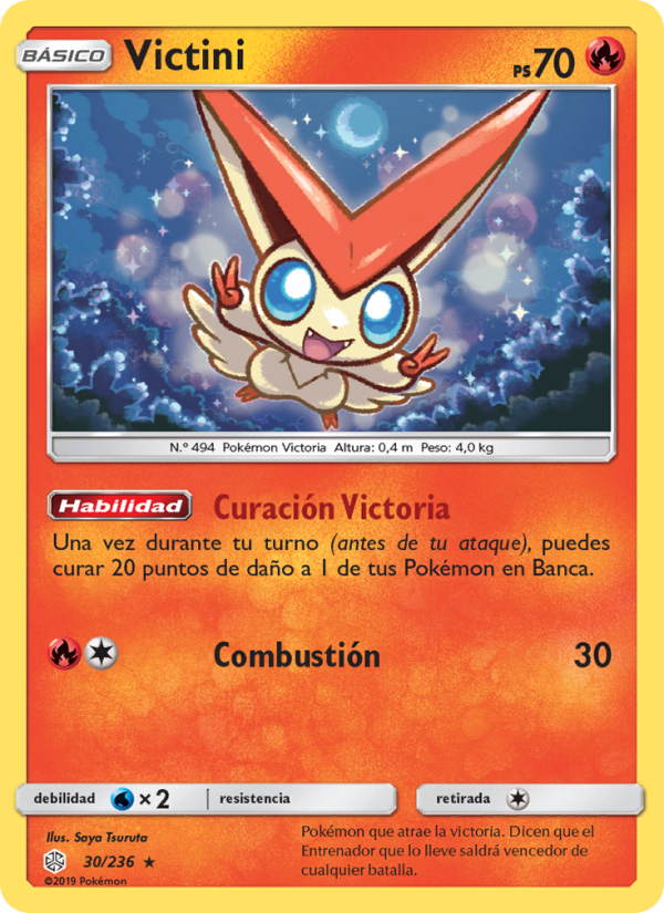 Victini 30 — Eclipse Cósmico (Spanish Pokémon TCG card)