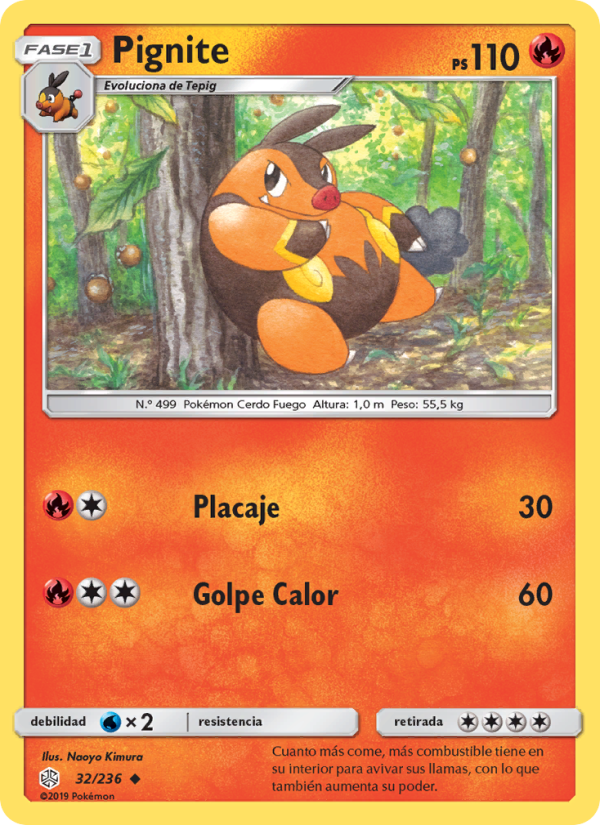 Pignite 32 — Eclipse Cósmico (Spanish Pokémon TCG card)