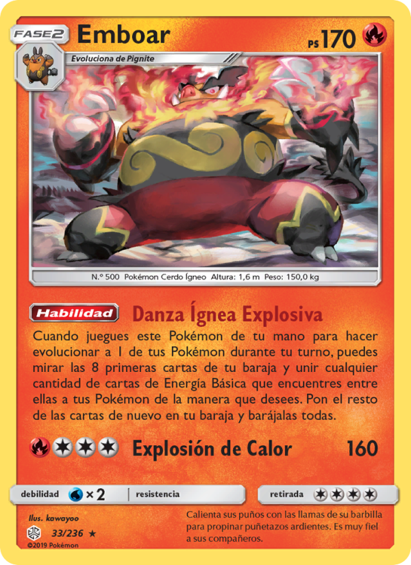 Emboar 33 — Eclipse Cósmico (Spanish Pokémon TCG card)