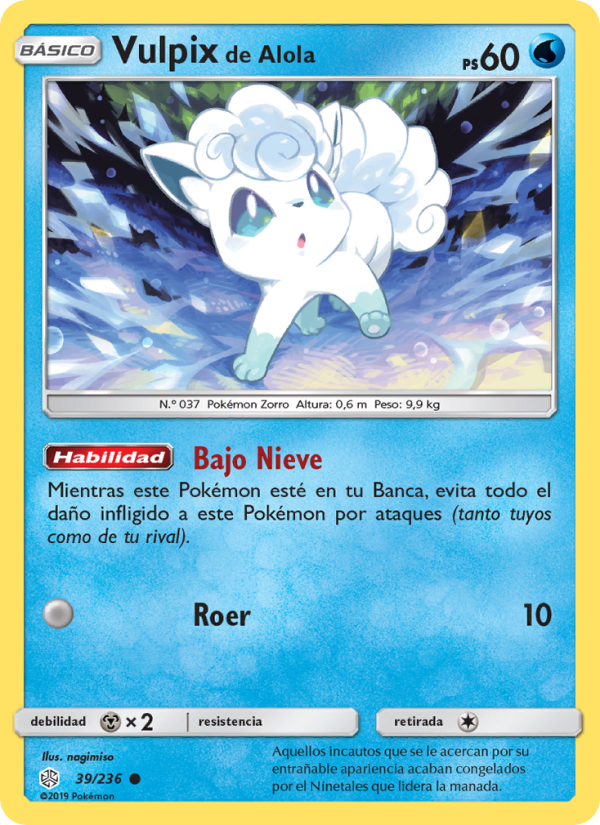 Vulpix de Alola 39 — Eclipse Cósmico (Spanish Pokémon TCG card)