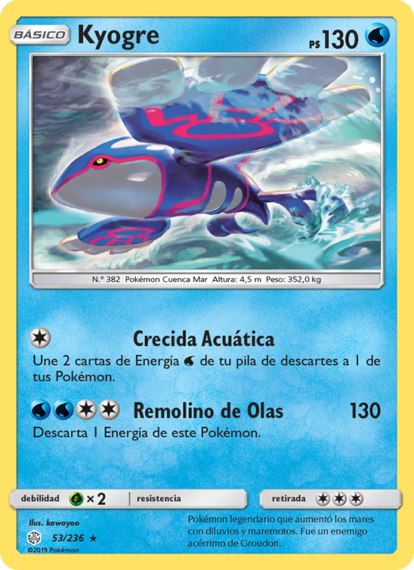 Kyogre 53 — Eclipse Cósmico (Spanish Pokémon TCG card)