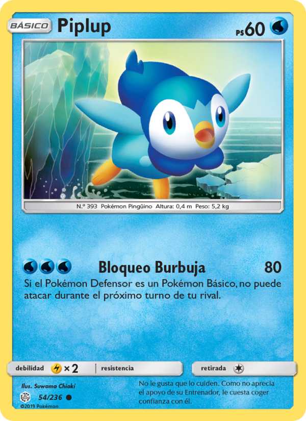 Piplup 54 — Eclipse Cósmico (Spanish Pokémon TCG card)