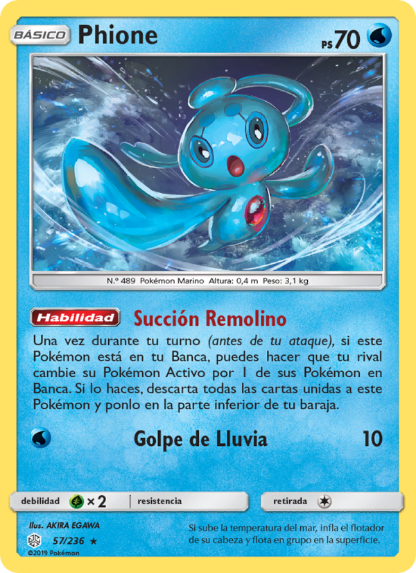 Phione 57 — Eclipse Cósmico (Spanish Pokémon TCG card)