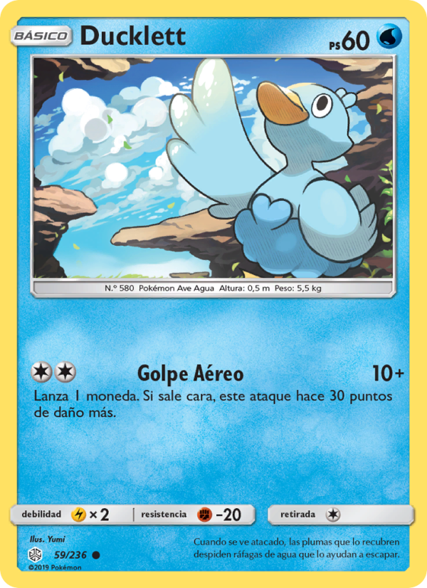 Ducklett 59 — Eclipse Cósmico (Spanish Pokémon TCG card)