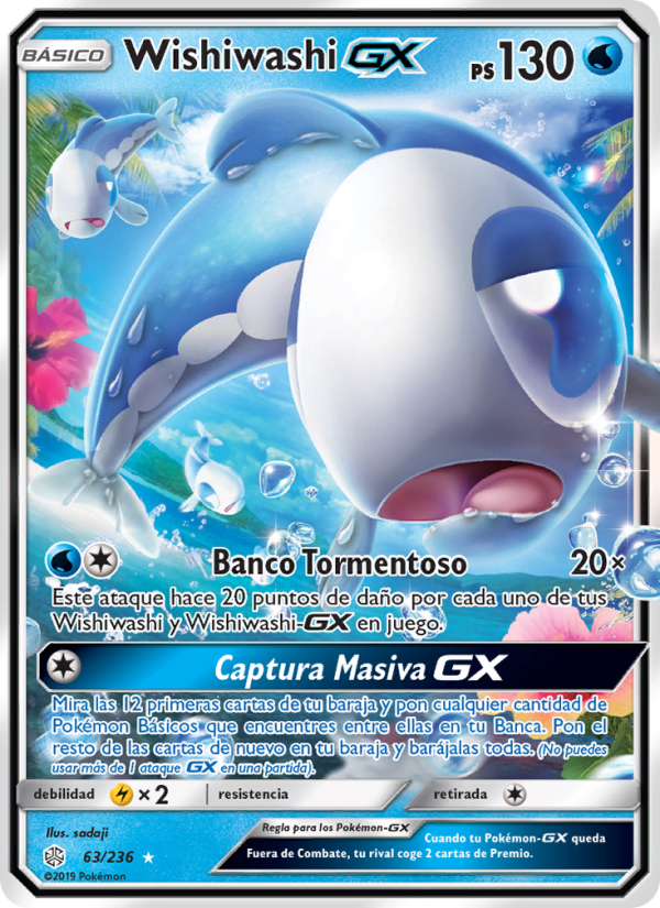 Wishiwashi GX 63 — Eclipse Cósmico (Spanish Pokémon TCG card)