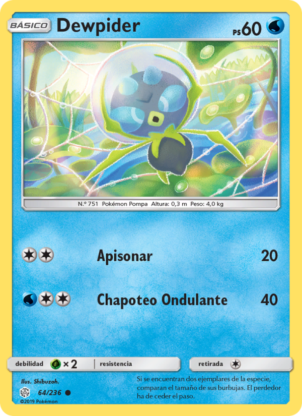 Dewpider 64 — Eclipse Cósmico (Spanish Pokémon TCG card)