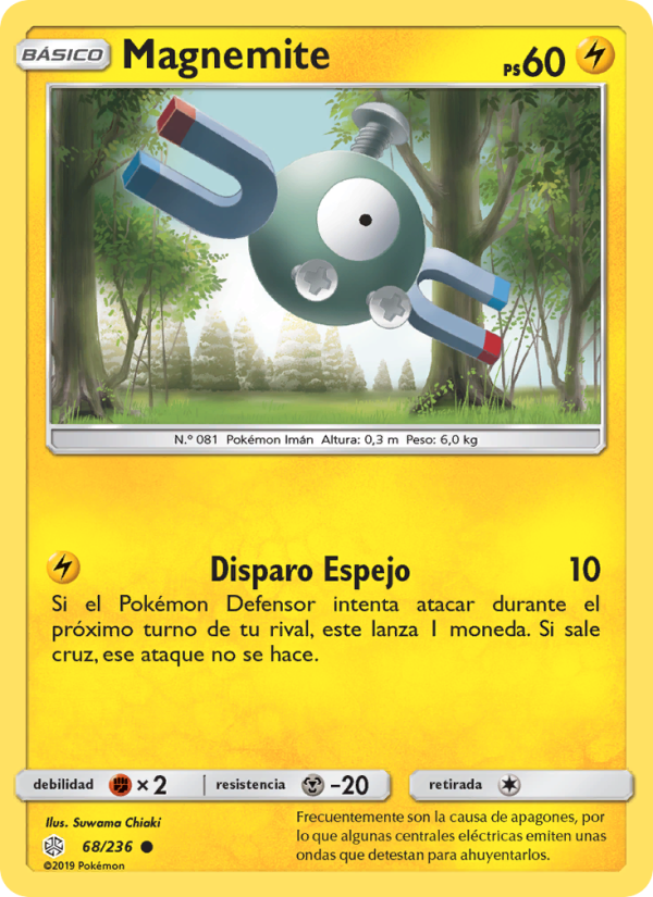 Magnemite 68 — Eclipse Cósmico (Spanish Pokémon TCG card)