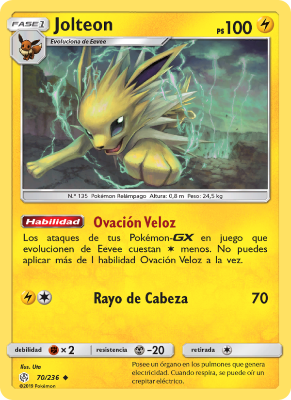 Jolteon 70 — Eclipse Cósmico (Spanish Pokémon TCG card)