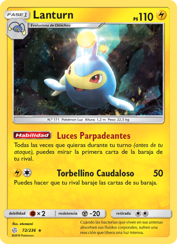 Lanturn 72 — Eclipse Cósmico (Spanish Pokémon TCG card)