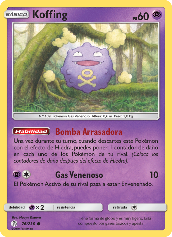 Koffing 76 — Eclipse Cósmico (Spanish Pokémon TCG card)